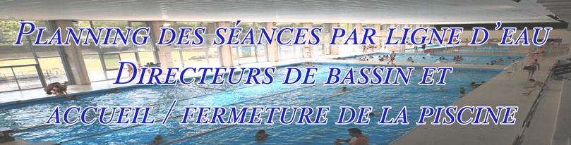 Répartition et planning des lignes d’eau